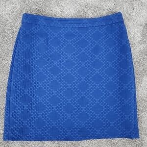 Banana Republic  Blue Diamond Print Pencil  Short Lined Skirt Sz 10P